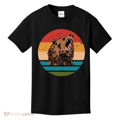 Sunset Retro Wild Bear Kids T-Shirt
