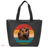 Sunset Retro Wild Bear Tote Bag thumb 0