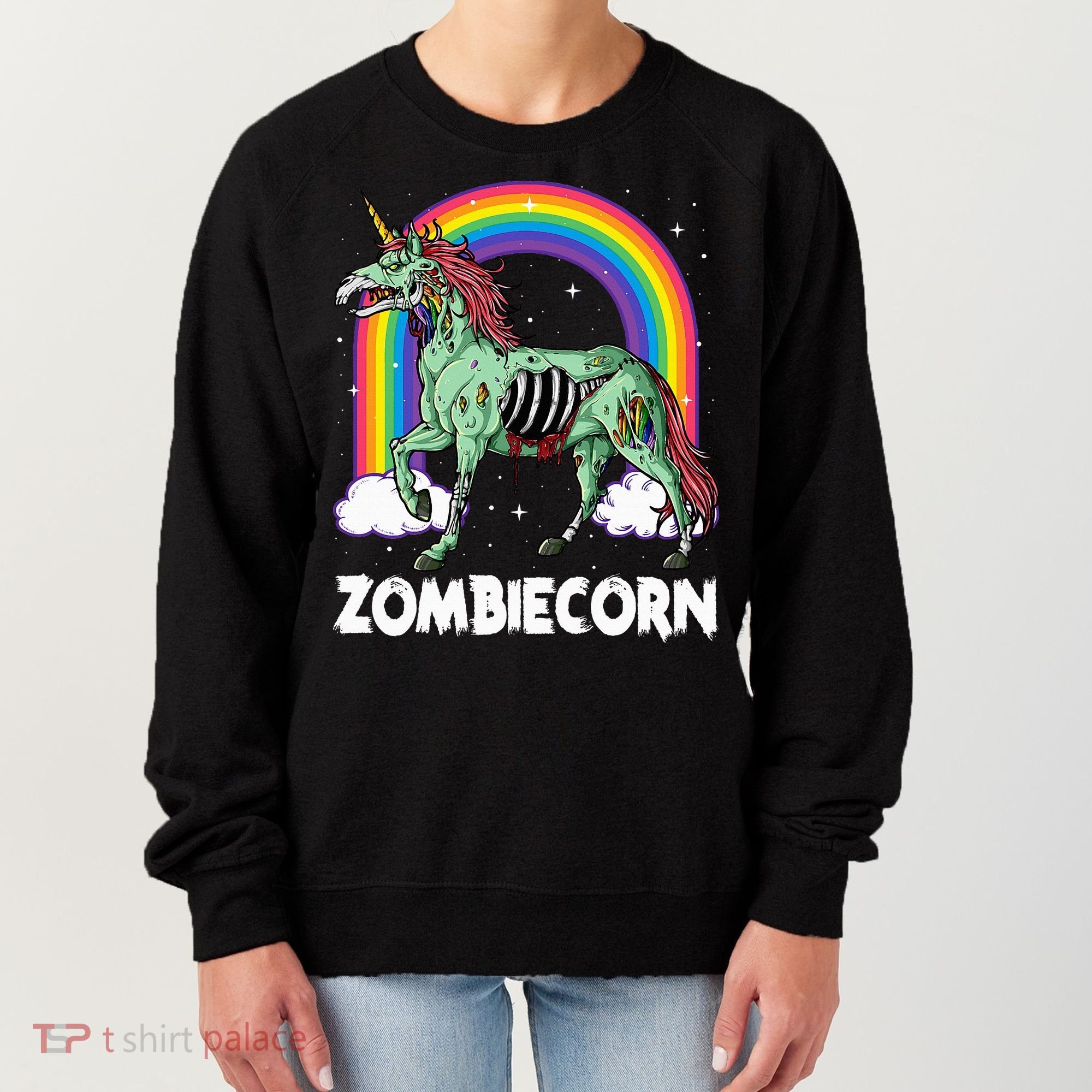 Spooky Rainbow Zombiecorn Halloween Costume Women's Sweatshirt