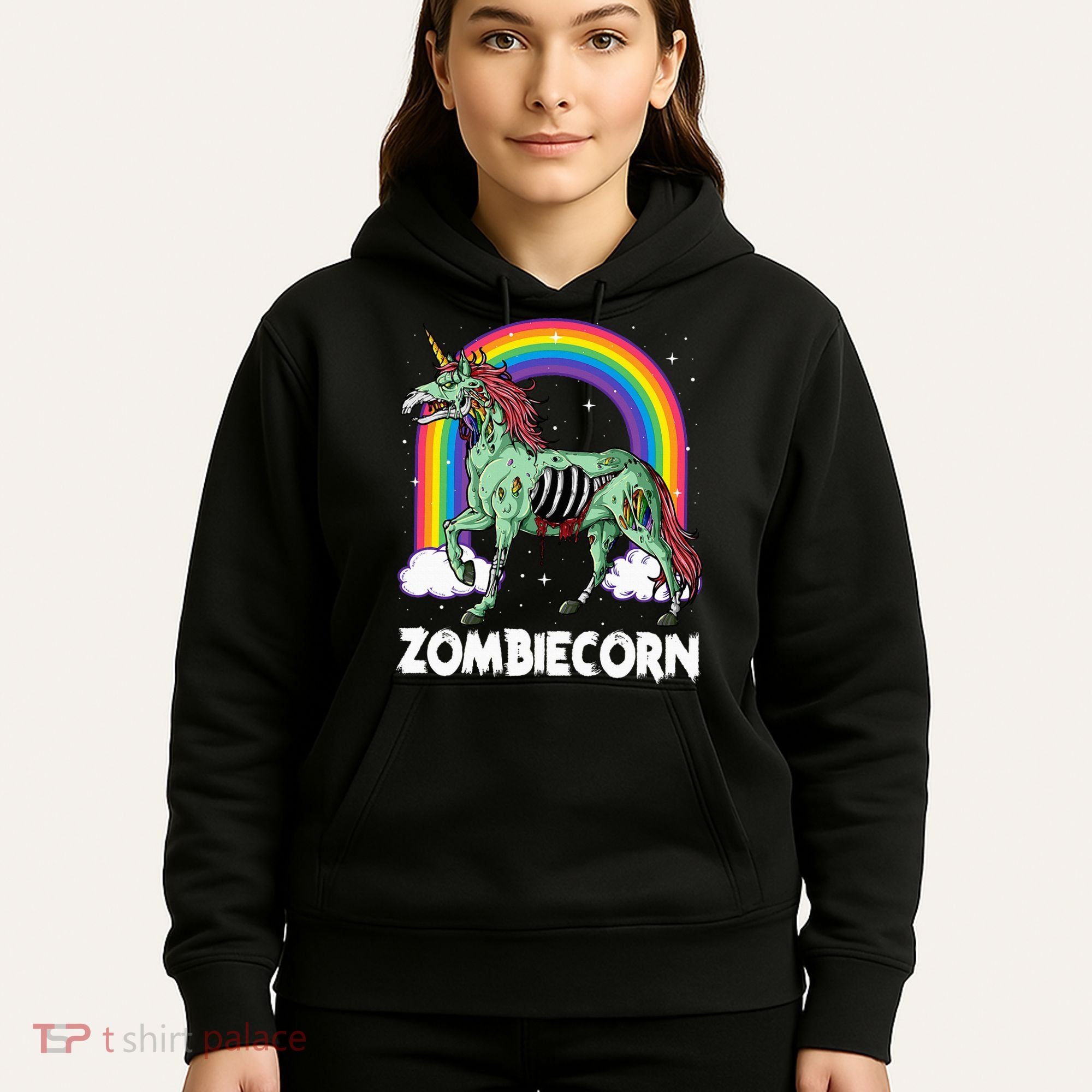 Spooky Rainbow Zombiecorn Halloween Costume Hoodie