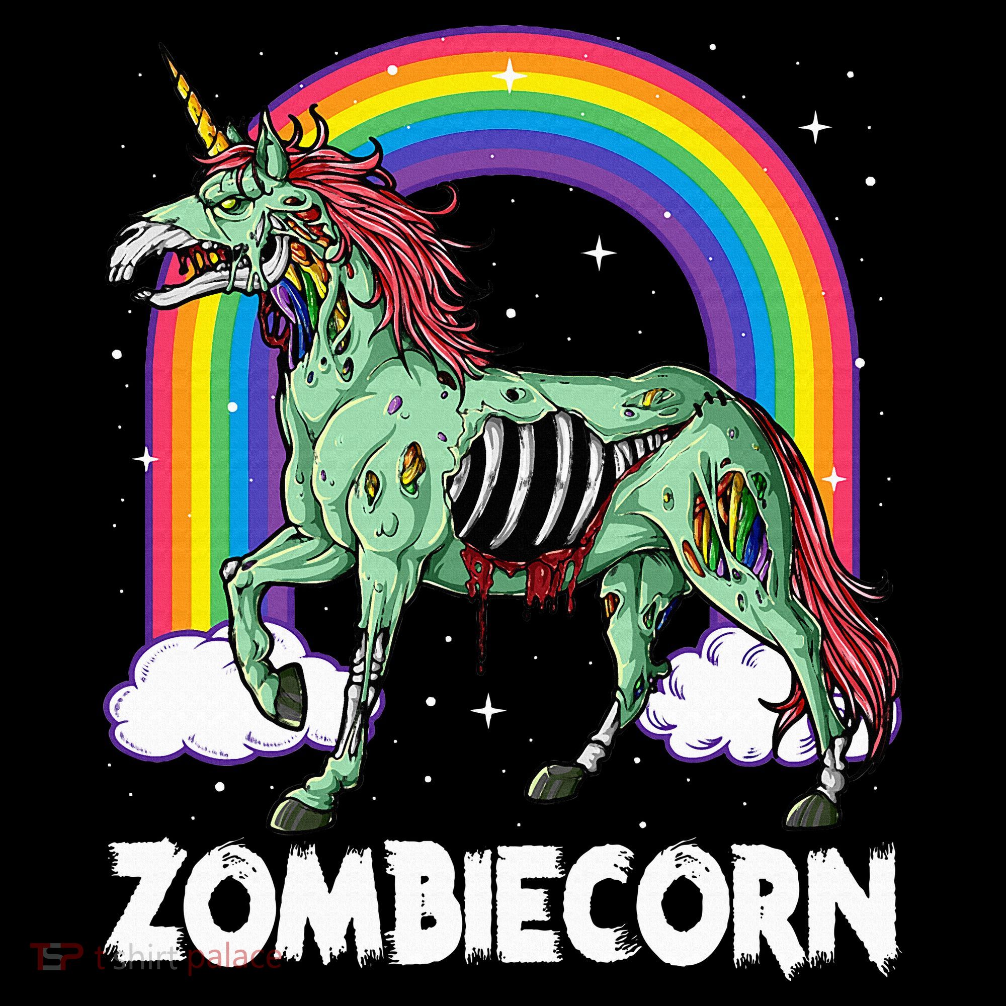 Spooky Rainbow Zombiecorn Halloween Costume Hoodie