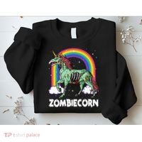 Spooky Rainbow Zombiecorn Halloween Costume Sweatshirt thumb 2