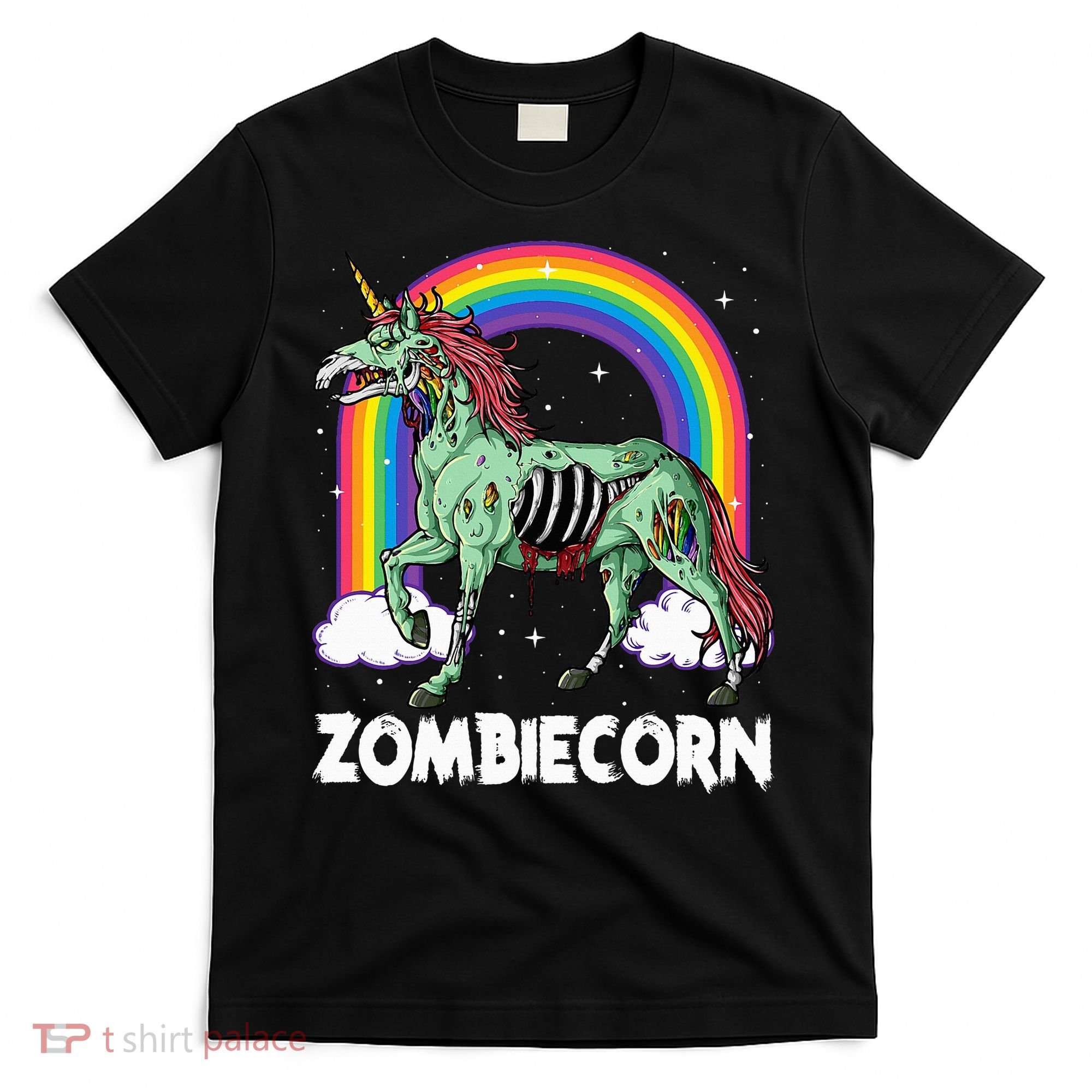 Spooky Rainbow Zombiecorn Halloween Costume T-Shirt