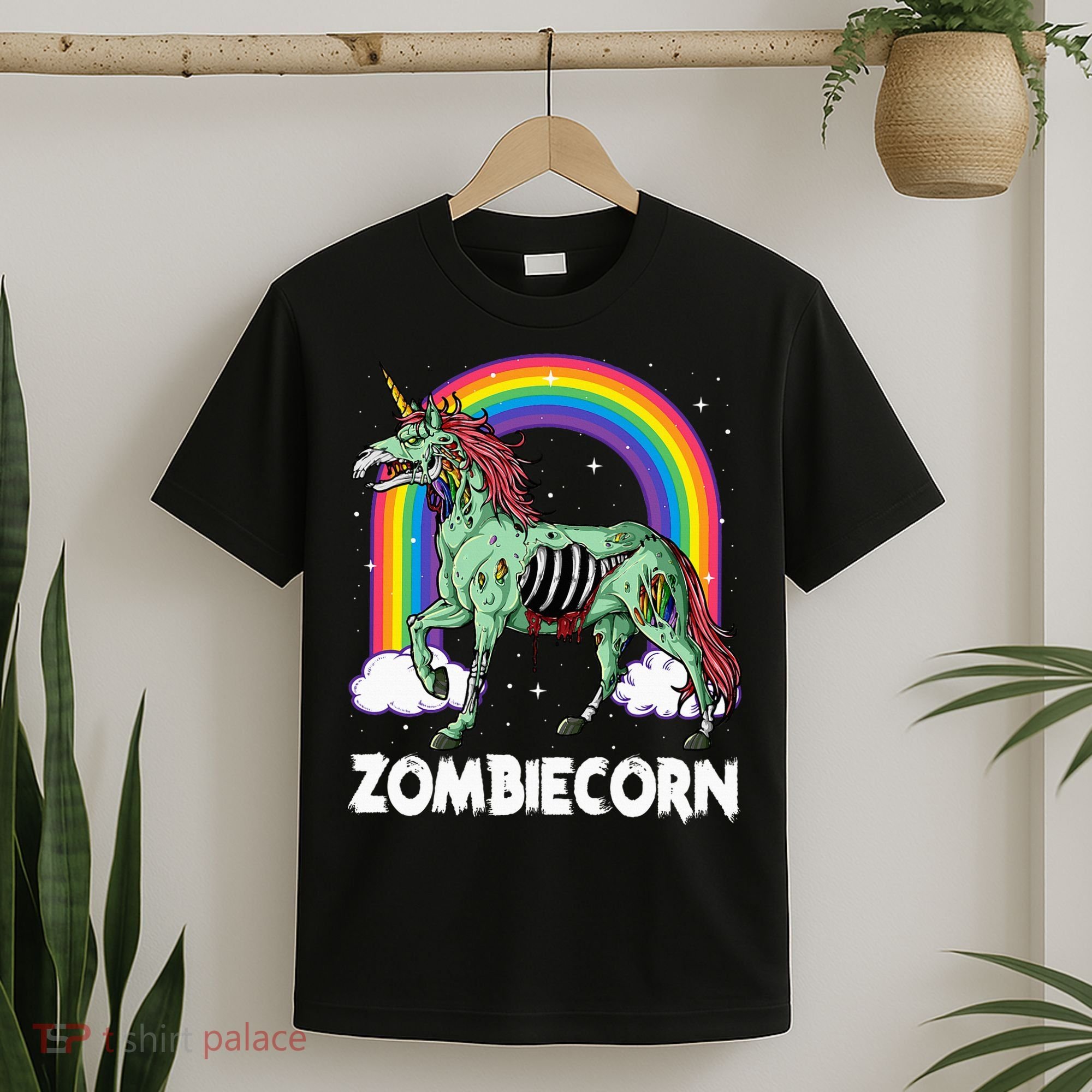 Spooky Rainbow Zombiecorn Halloween Costume T-Shirt