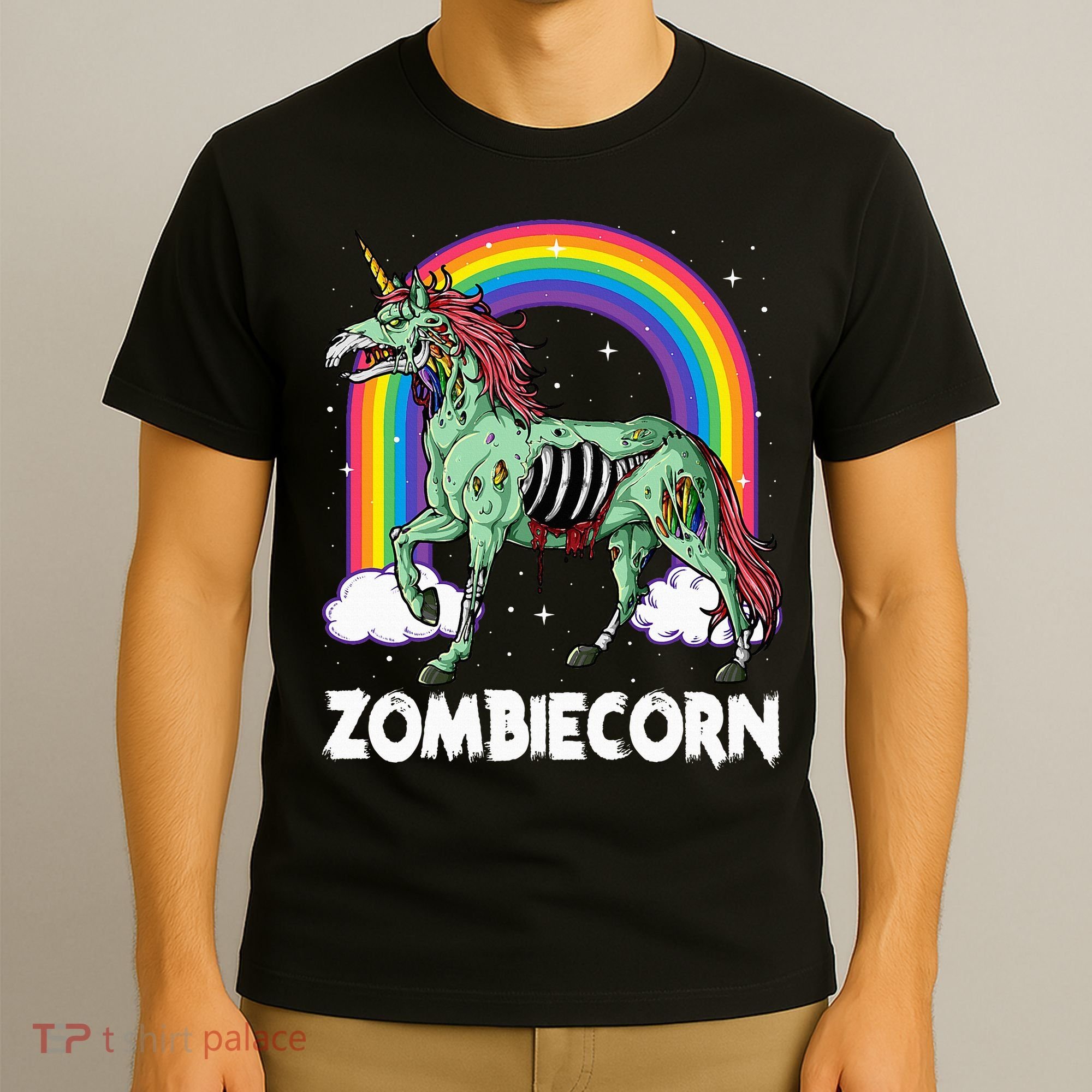 Spooky Rainbow Zombiecorn Halloween Costume T-Shirt
