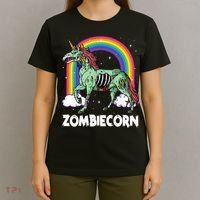 Spooky Rainbow Zombiecorn Halloween Costume T-Shirt thumb 4
