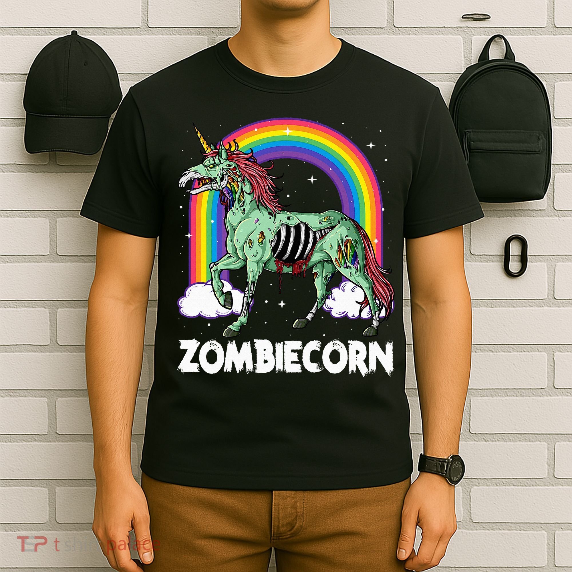 Spooky Rainbow Zombiecorn Halloween Costume T-Shirt