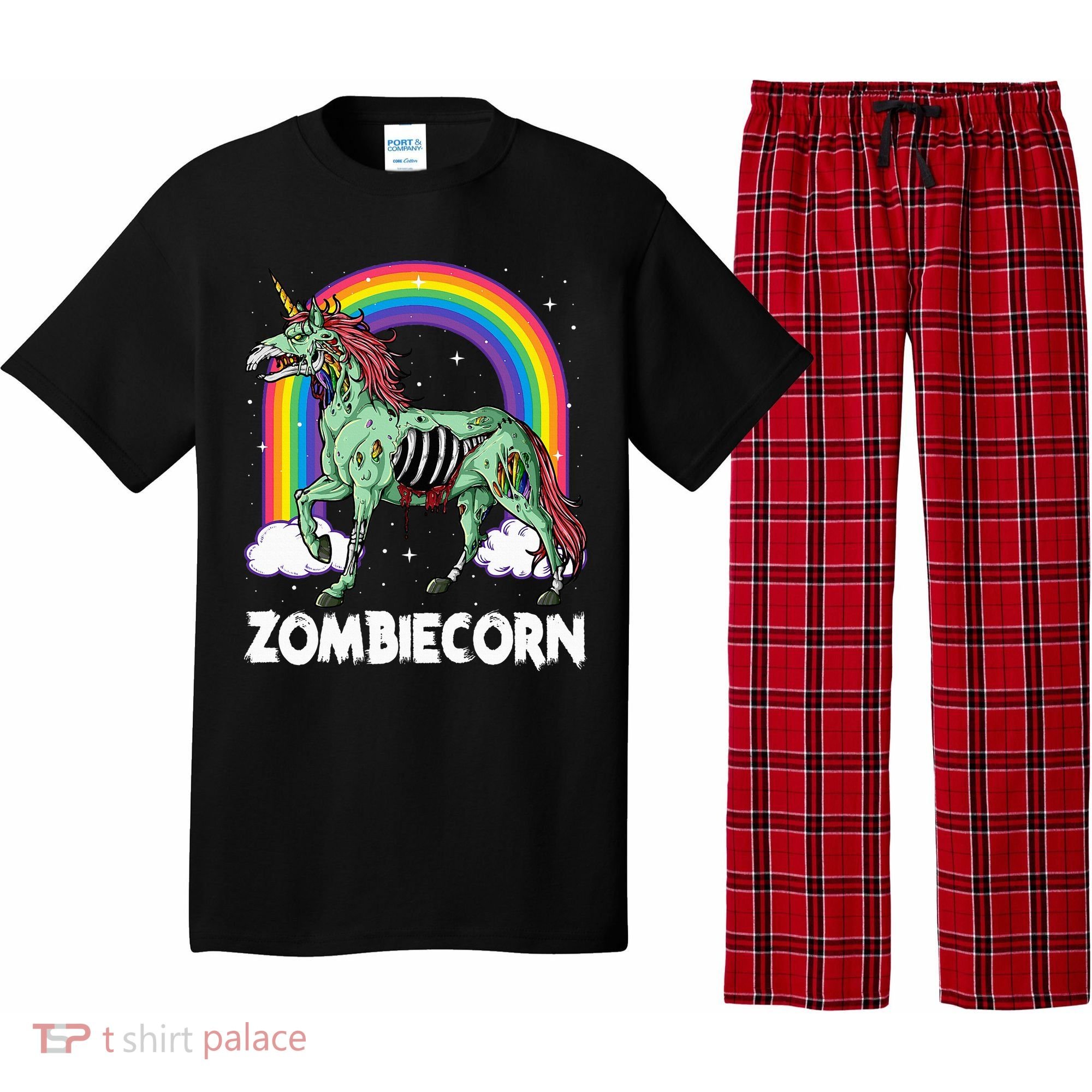 Spooky Rainbow Zombiecorn Halloween Costume Pajama Set