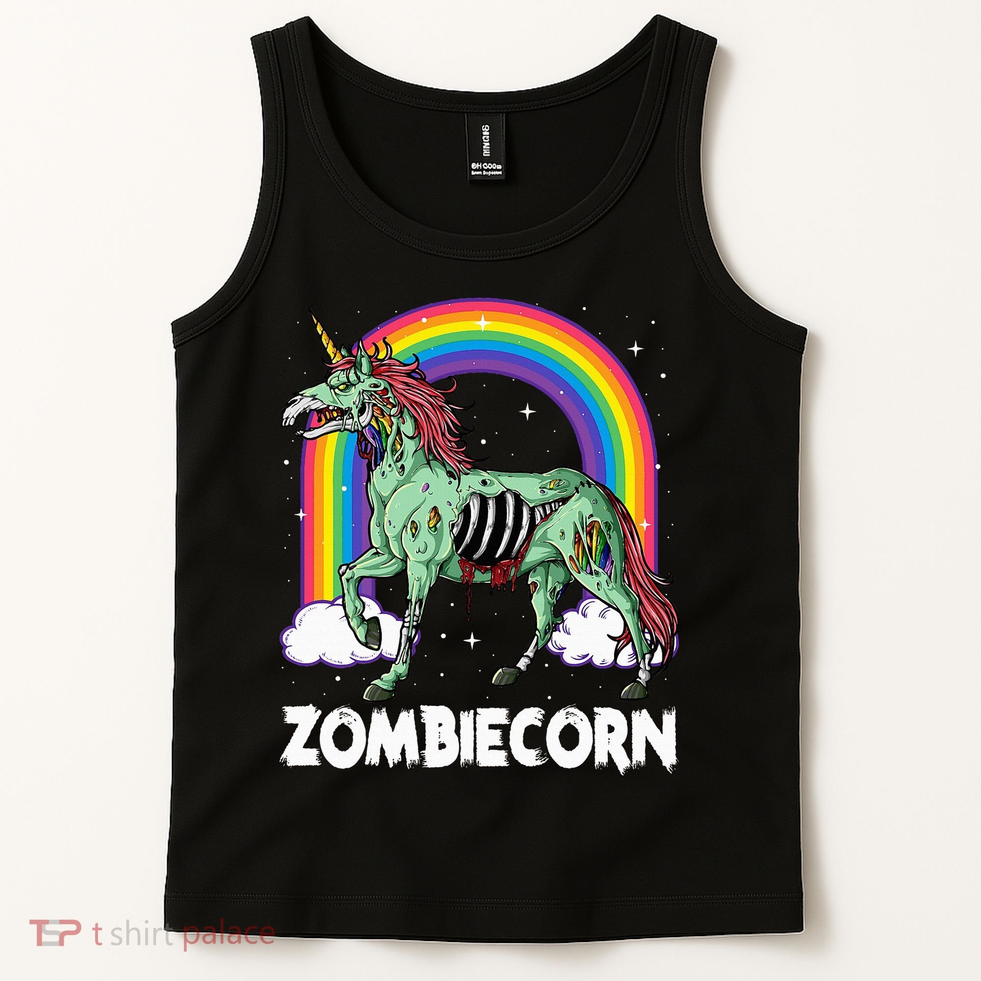 Spooky Rainbow Zombiecorn Halloween Costume Tank Top