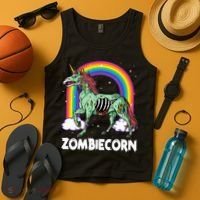 Spooky Rainbow Zombiecorn Halloween Costume Tank Top thumb 4