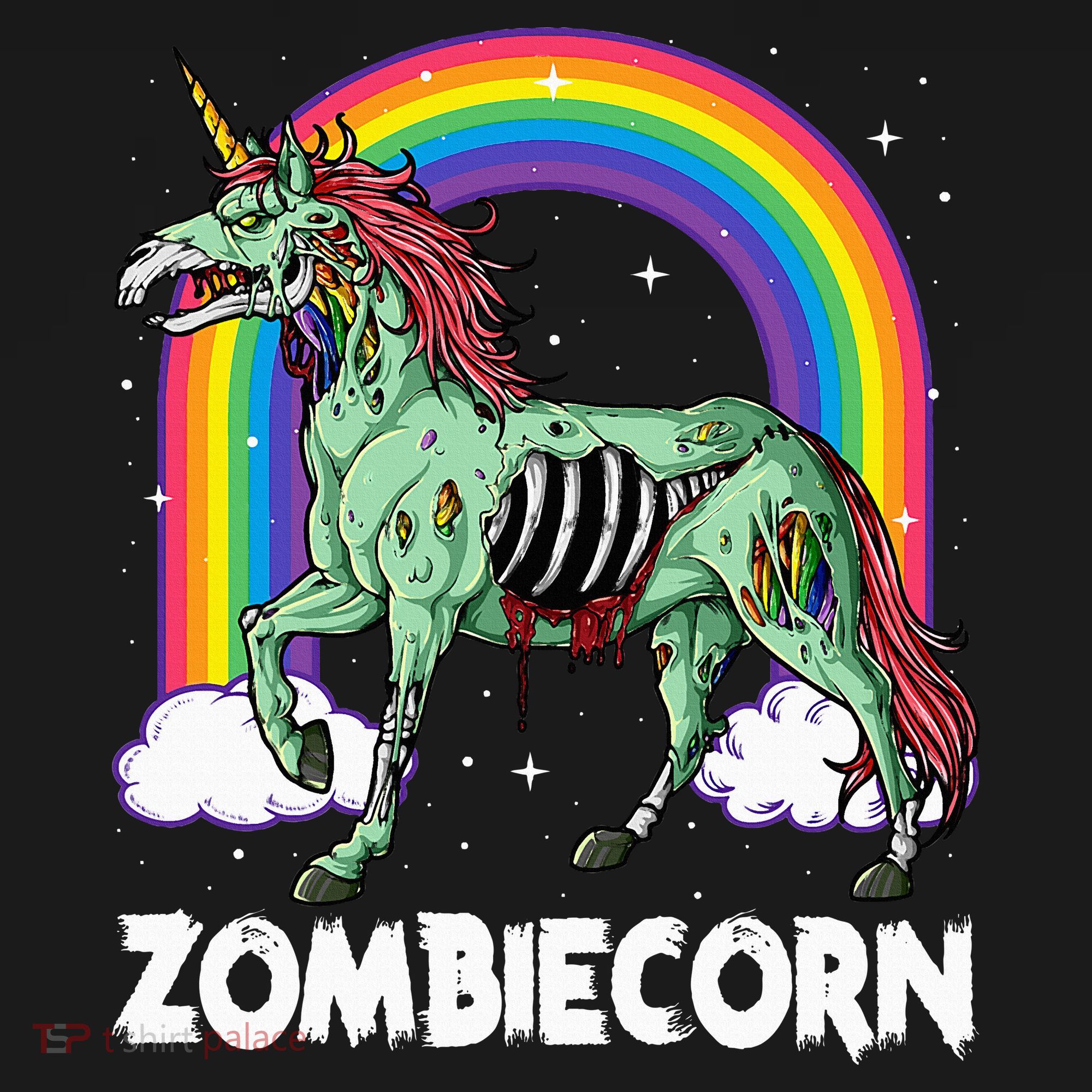 Spooky Rainbow Zombiecorn Halloween Costume Tank Top