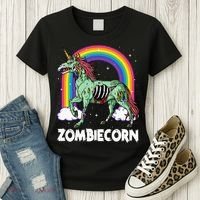 Spooky Rainbow Zombiecorn Halloween Costume Women's T-Shirt thumb 3