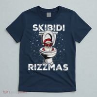 S.K.I.B.I.D.I Riz Zmas Funny Toilet Santa White Elephant Christmas T-Shirt thumb 5