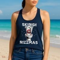 S.K.I.B.I.D.I Riz Zmas Funny Toilet Santa White Elephant Christmas Women's Tank Top thumb 2