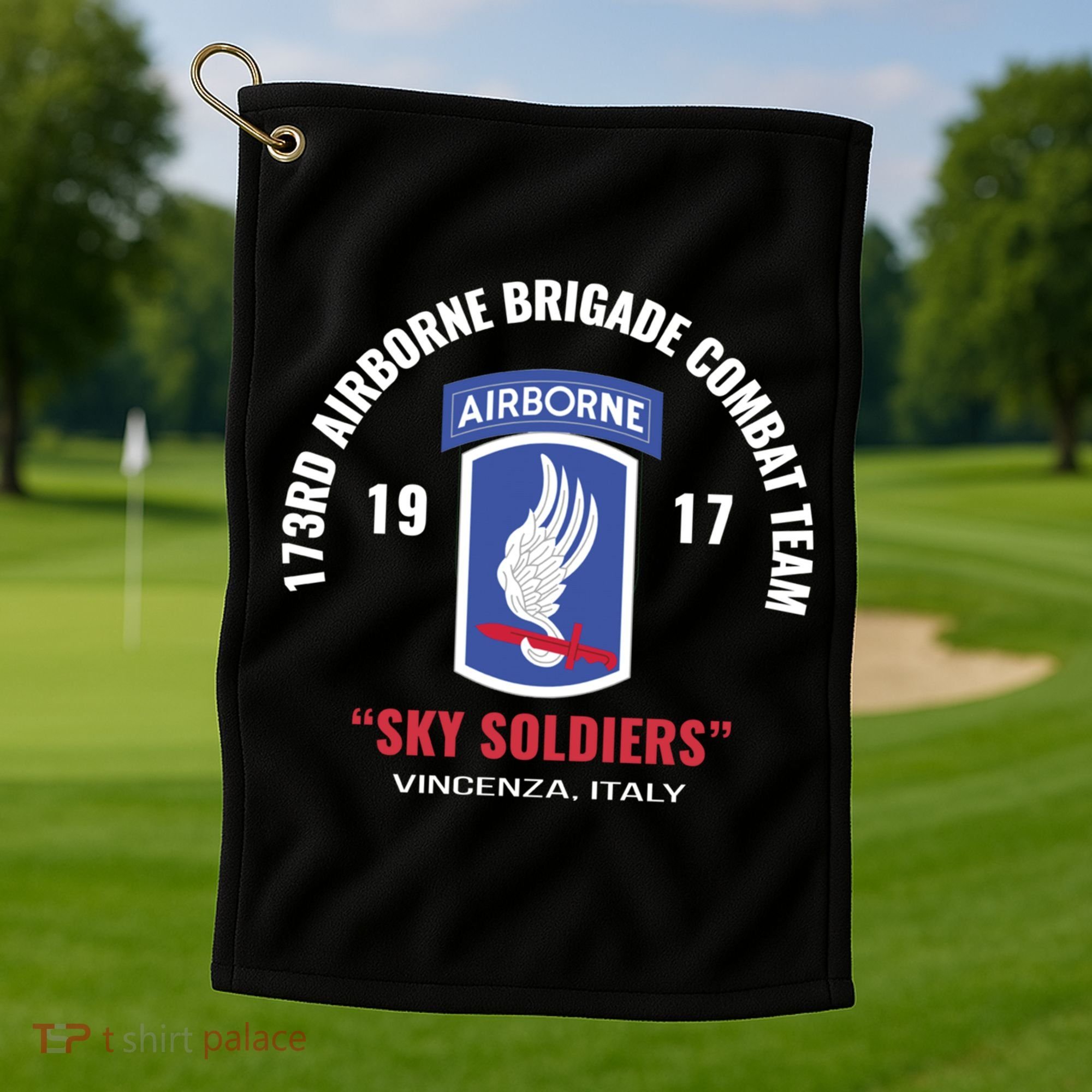 Sky Soldiers 173rd Airborne Combat Team Gift Golf Towel