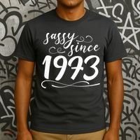 Sassy Since 1973 Birthday 50th Birthday T-Shirt thumb 3