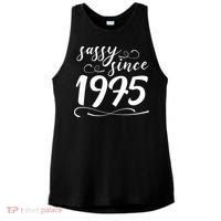 Sassy Since 1975 Birthday 50th Birthday Ladies PosiCharge Tri-Blend Wicking Tank thumb 0