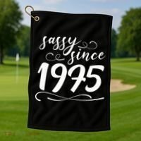 Sassy Since 1975 Birthday 50th Birthday Golf Towel thumb 1