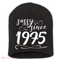 Sassy Since 1975 Birthday 50th Birthday Short Acrylic Beanie thumb 0