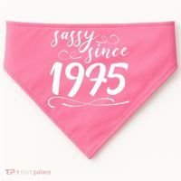 Sassy Since 1975 Birthday 50th Birthday USA-Made Doggie Bandana thumb 0
