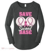 Save Second 2nd Base Funny Baseball Breast Cancer Awareness Premium Women's Perfect Tri Tunic Long Sleeve Shirt thumb 0