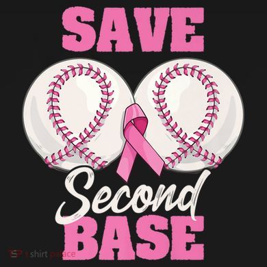 Save Second 2nd Base Funny Baseball Breast Cancer Awareness Premium Women's Perfect Tri Tunic Long Sleeve Shirt