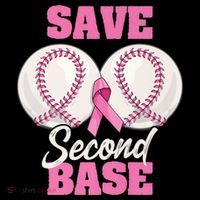 Save Second 2nd Base Funny Baseball Breast Cancer Awareness Premium Toddler Hoodie thumb 2