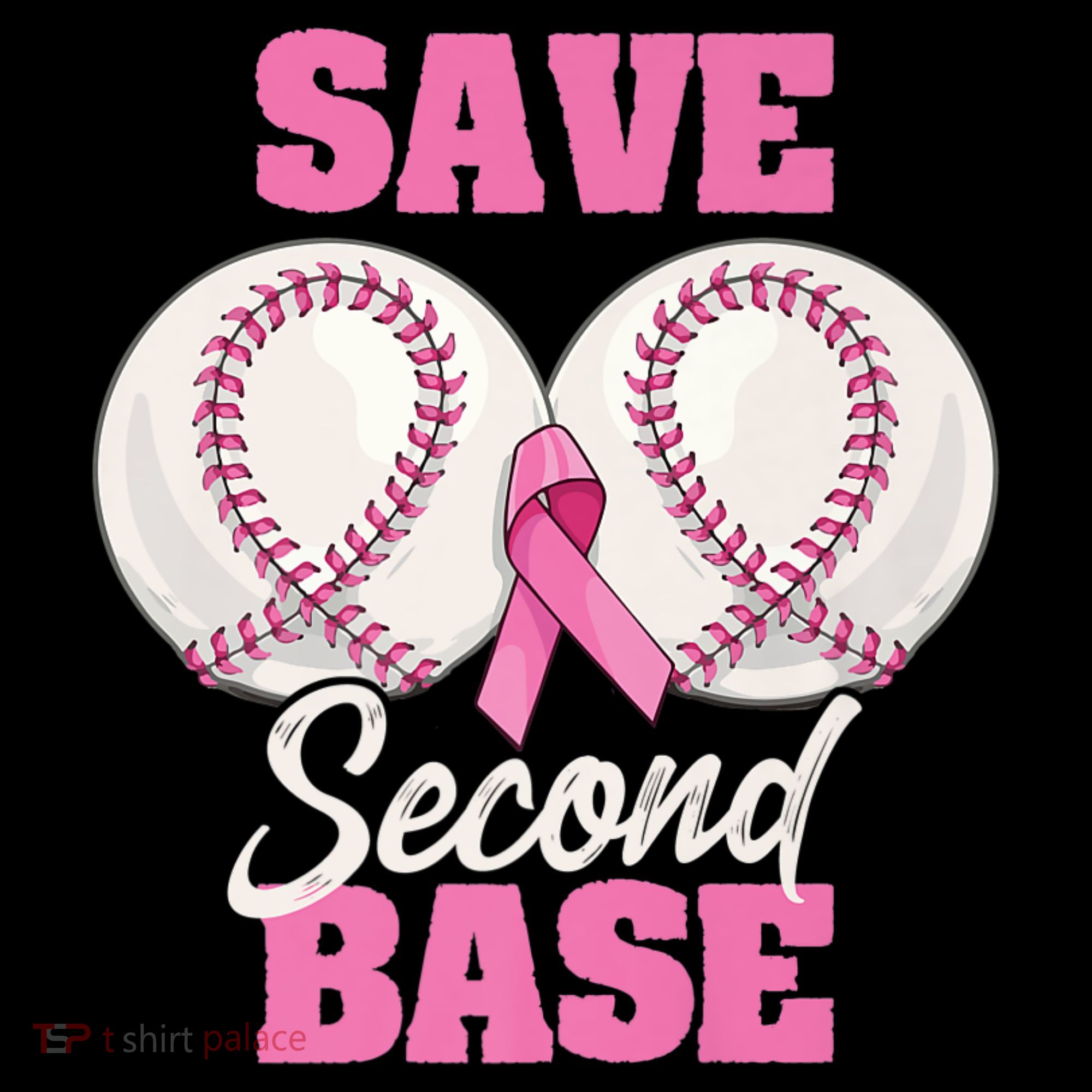 Save Second 2nd Base Funny Baseball Breast Cancer Awareness Premium Toddler T-Shirt