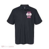 Save Second 2nd Base Funny Baseball Breast Cancer Awareness Polo thumb 0