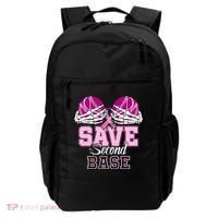 Save Second 2nd Base Baseball Breast Cancer Backpack thumb 0