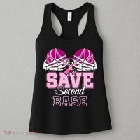 Save Second 2nd Base Baseball Breast Cancer Women's Tank Top thumb 3