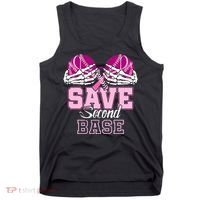 Save Second 2nd Base Baseball Breast Cancer Tank Top thumb 0