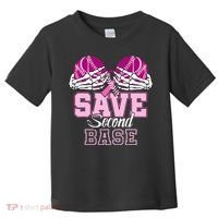 Save Second 2nd Base Baseball Breast Cancer Toddler T-Shirt thumb 0