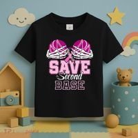 Save Second 2nd Base Baseball Breast Cancer Toddler T-Shirt thumb 3