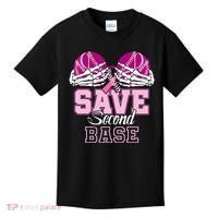 Save Second 2nd Base Baseball Breast Cancer Kids T-Shirt thumb 0
