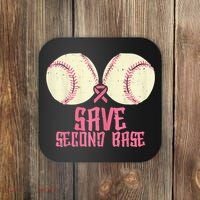 Support Save 2nd Base Breast Cancer Coaster thumb 0