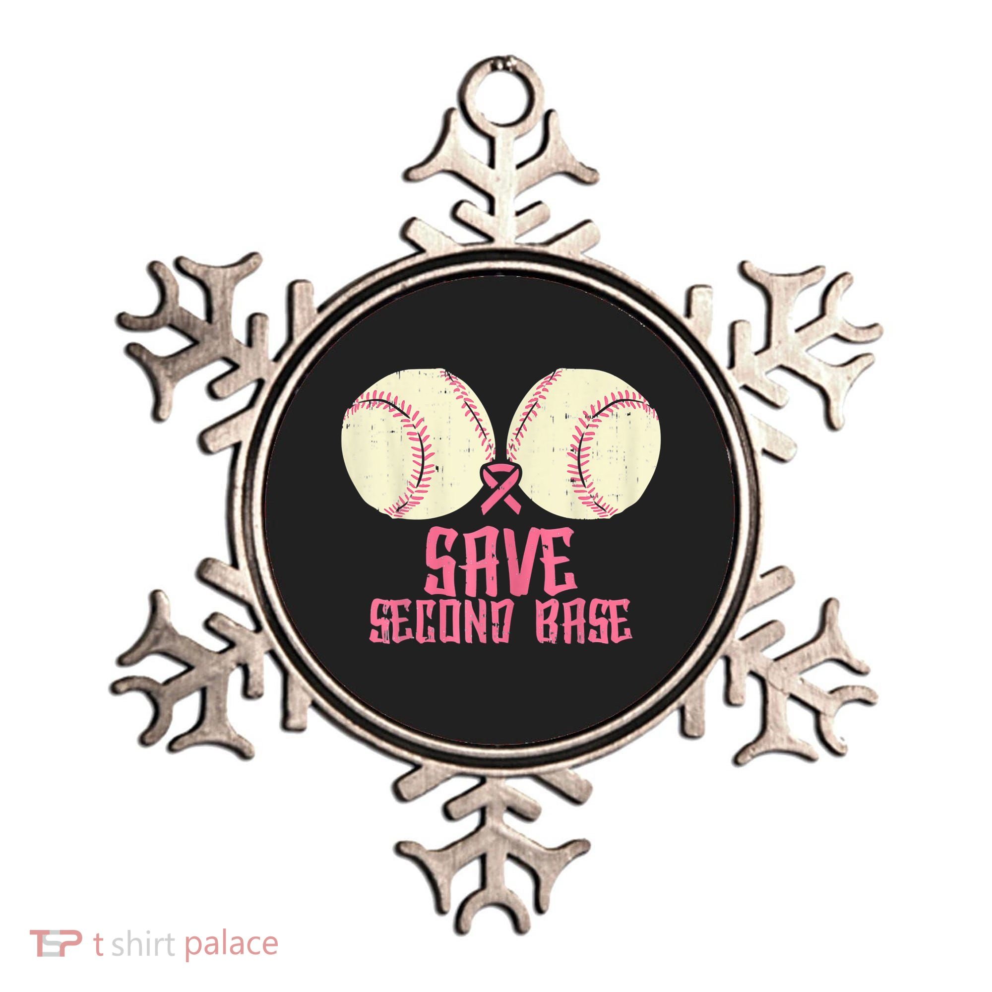 Support Save 2nd Base Breast Cancer Ornament