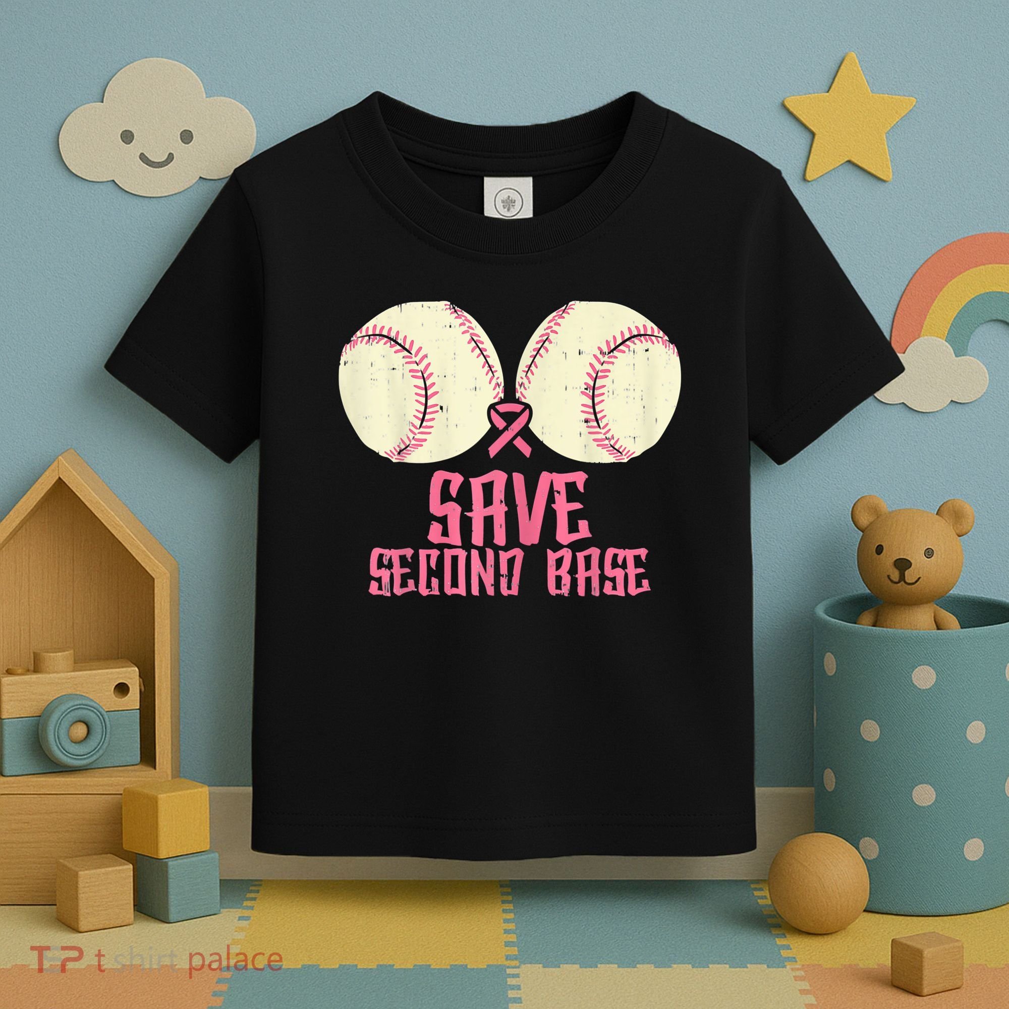 Support Save 2nd Base Breast Cancer Toddler T-Shirt