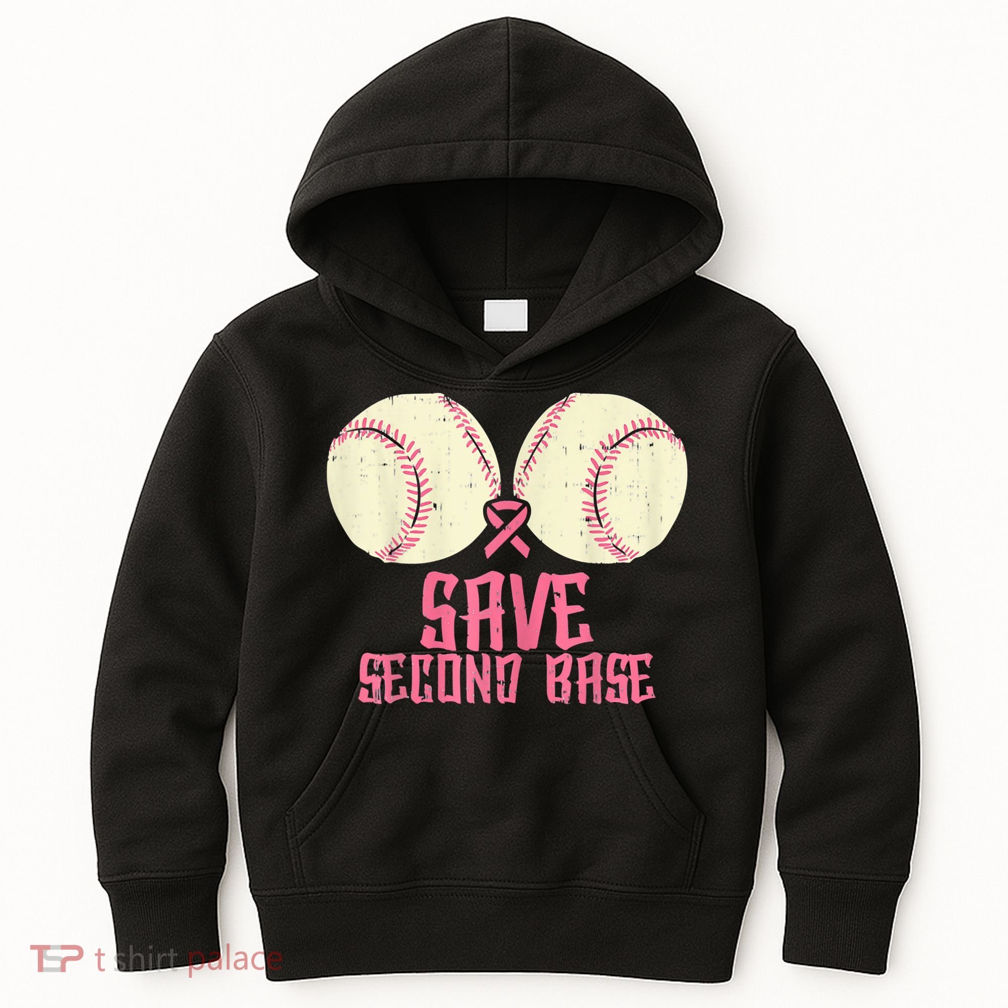 Support Save 2nd Base Breast Cancer Kids Hoodie