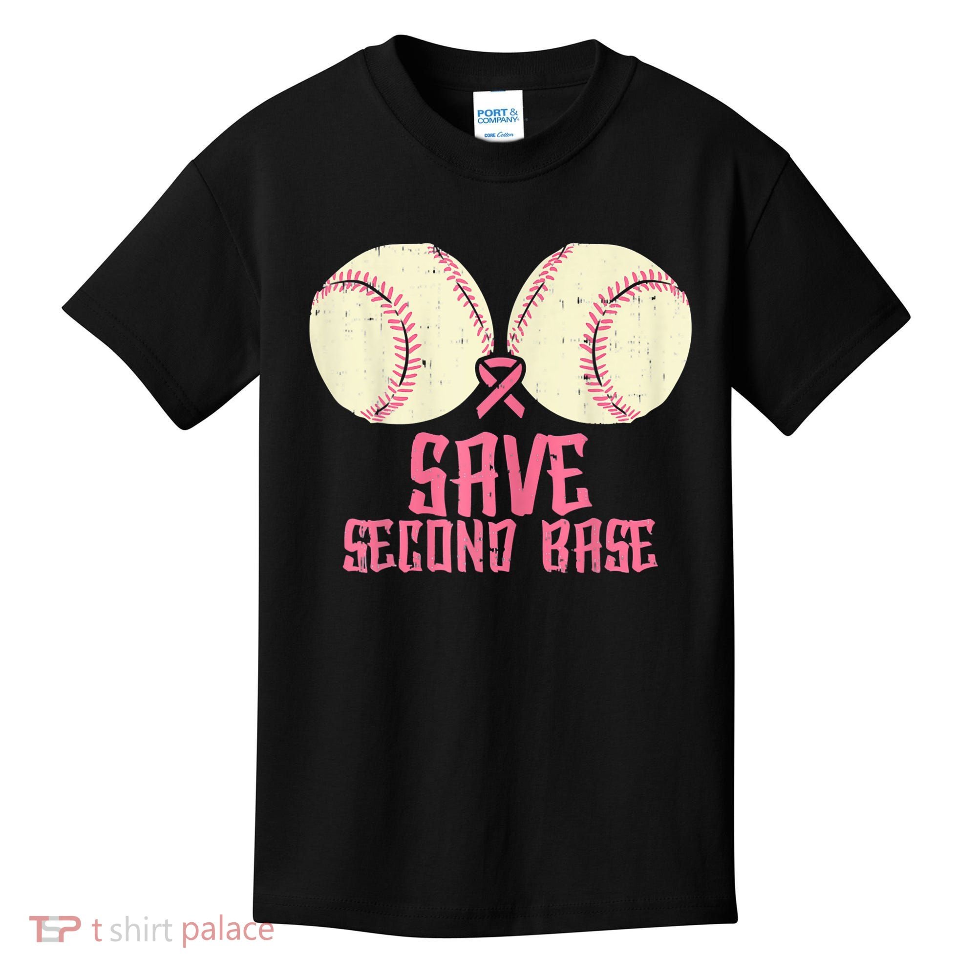 Support Save 2nd Base Breast Cancer Kids T-Shirt