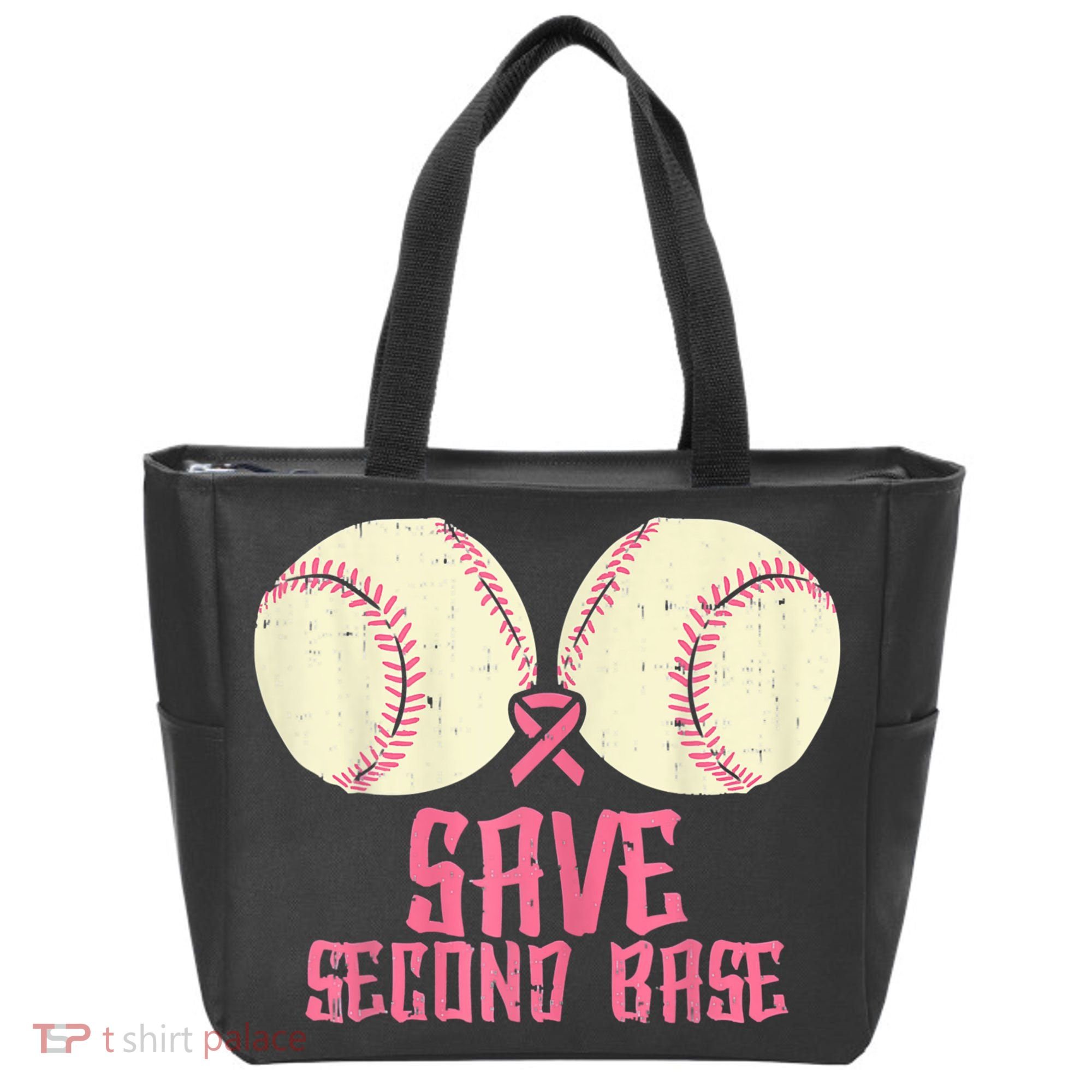 Support Save 2nd Base Breast Cancer Tote Bag