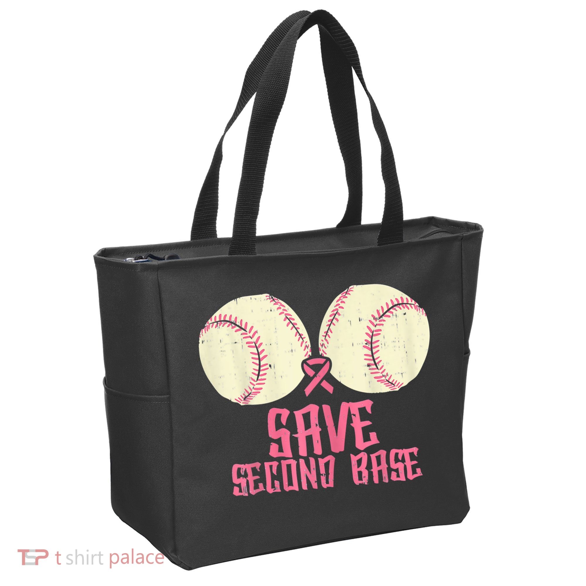 Support Save 2nd Base Breast Cancer Tote Bag