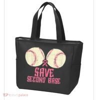 Support Save 2nd Base Breast Cancer Tote Bag thumb 3
