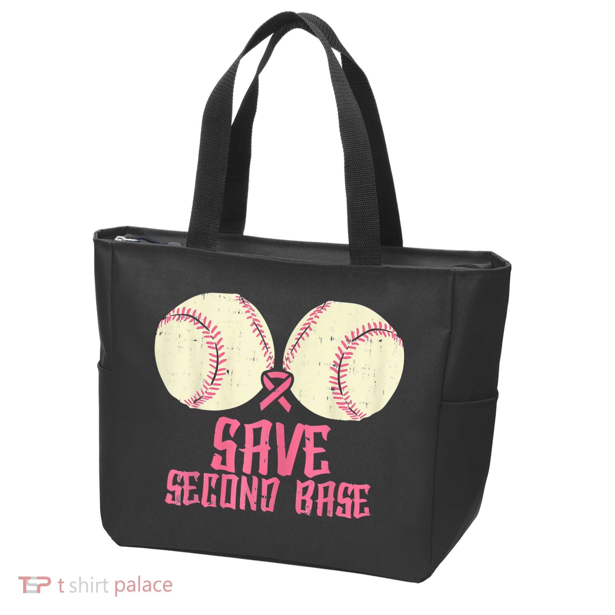 Support Save 2nd Base Breast Cancer Tote Bag