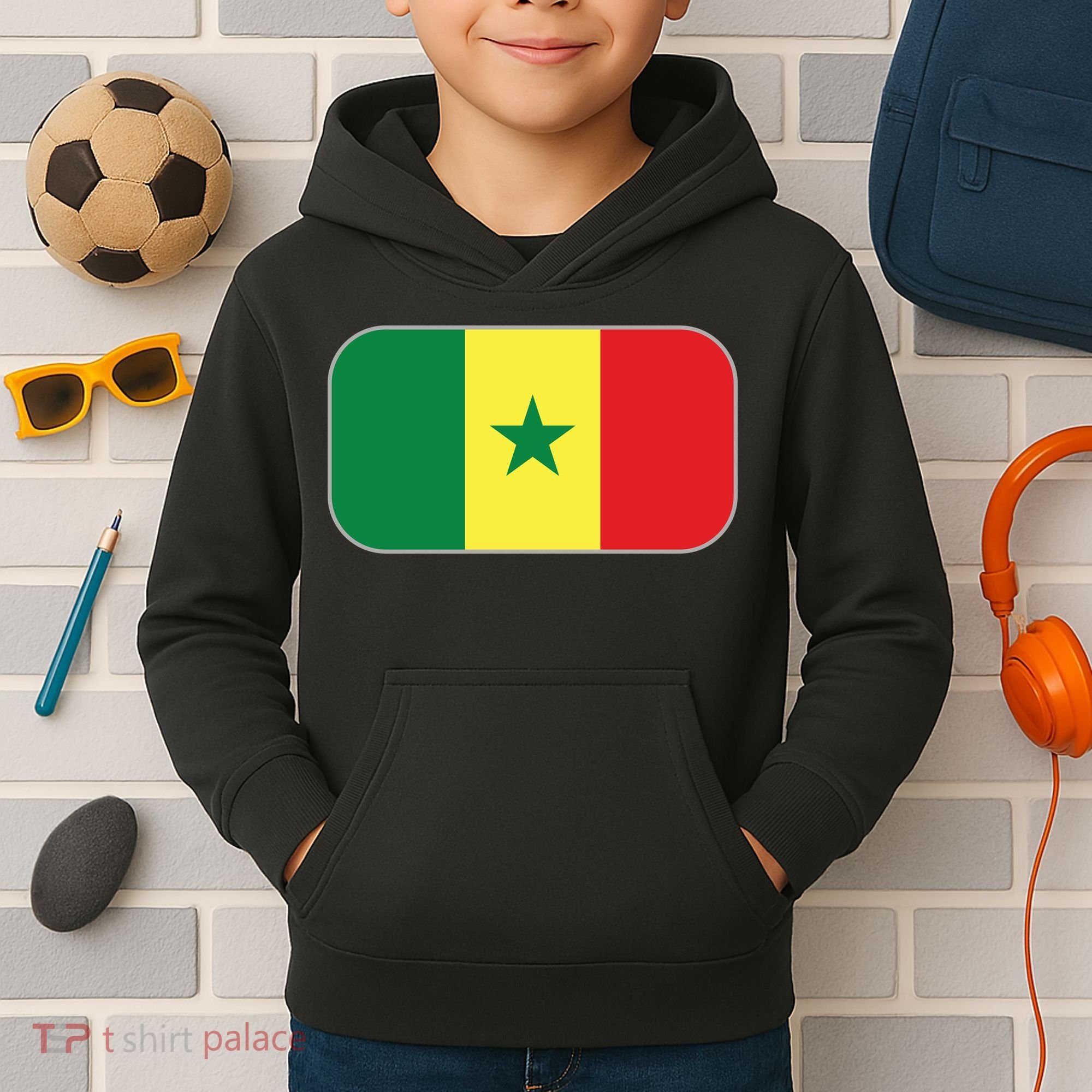 Senegal Soccer 2022 World Cup Senegalese Flag Kids Hoodie