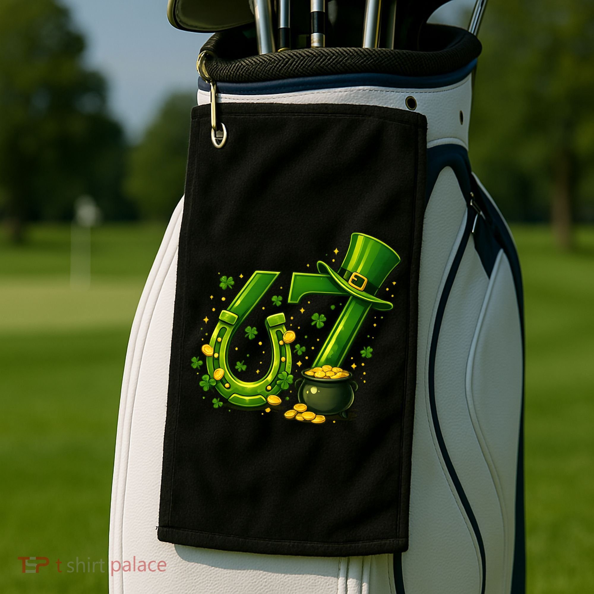 Six Seven 67 St Patricks Day Funny Saint Paddy's 6-7 Golf Towel