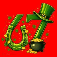 Six Seven 67 St Patricks Day Funny Saint Paddy's 6-7 Santa Hat thumb 1