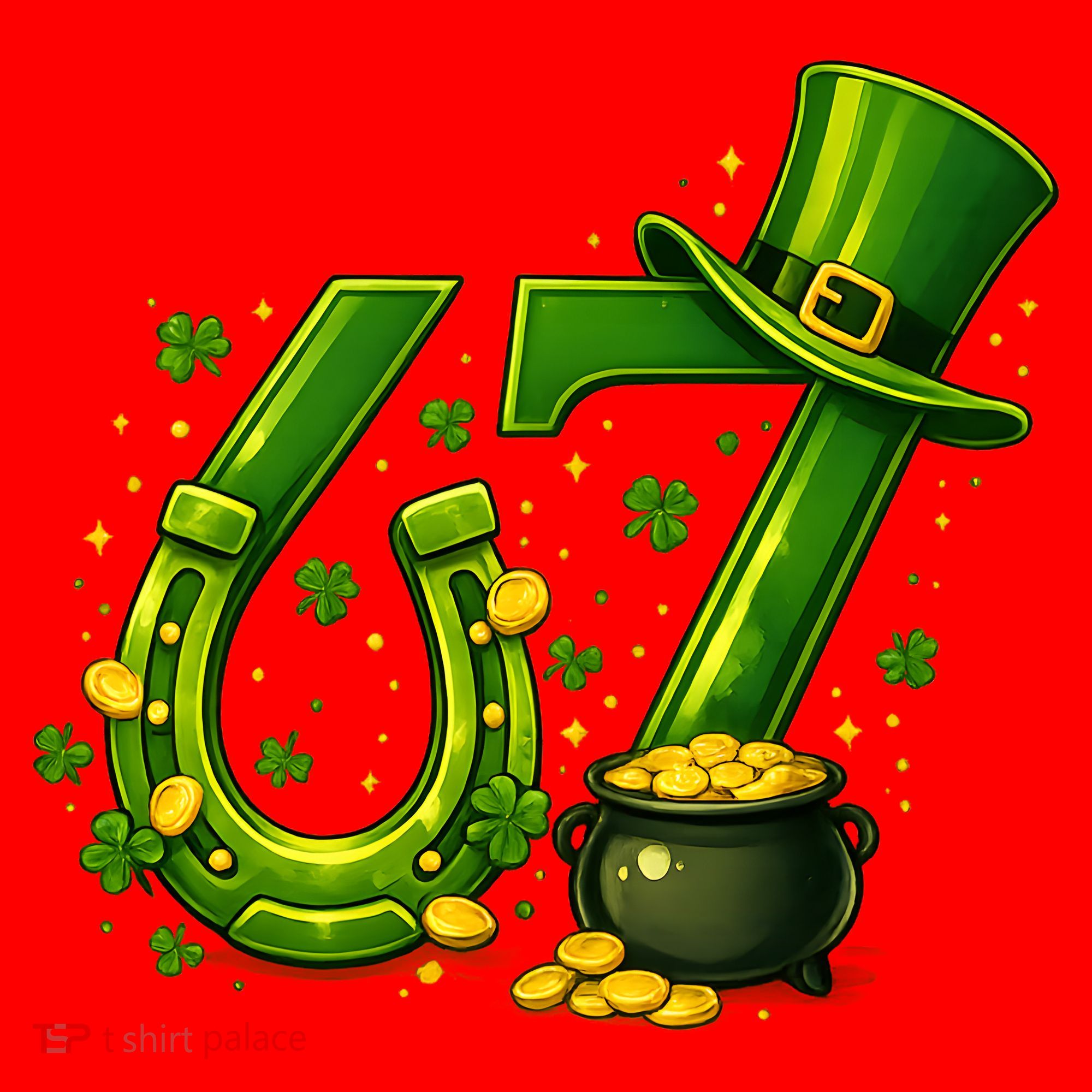 Six Seven 67 St Patricks Day Funny Saint Paddy's 6-7 Santa Hat