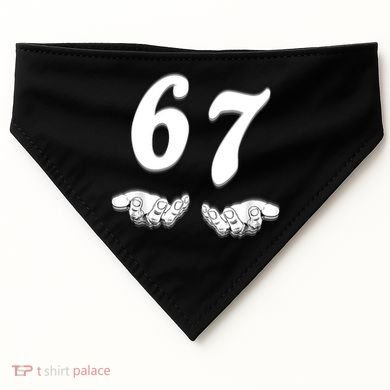 Six Seven 6 7 Meme Gen Alpha Slang Funny USA-Made Doggie Bandana