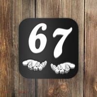 Six Seven 6 7 Meme Gen Alpha Slang Funny Coaster thumb 0